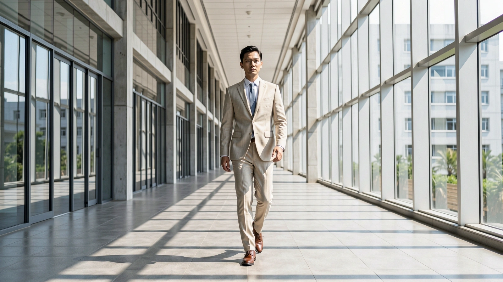 Modern Indonesian man in tailored attire